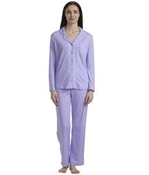 Plus Size Purple Dot Knit Pajama Set
