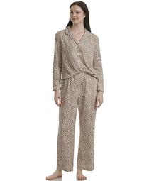 Plus Size Leopard Knit Pajama Set