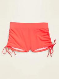 High-Waisted Secret-Slim Plus-Size Side-Tie Swim Shorts  --  1.5-inch inseam