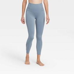 Women's Contour Shirred Brushed Back High-Waisted 7/8 Leggings 25" - All in Motion™