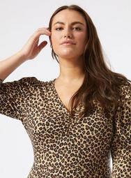 **DP Curve Multi Colour Leopard Print Ruched Front Skater Dress