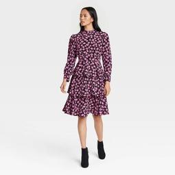 Women's Floral Print Puff Long Sleeve Dress - Who What Wear™ 
