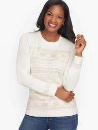Supersoft Shimmer Fair Isle Crewneck Sweater