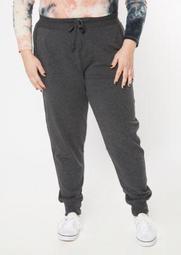 Plus Charcoal Terry Knit Joggers