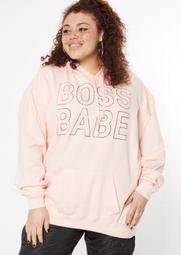 Plus Pink Boss Babe Hoodie