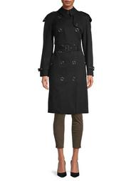 Double-Breasted Grommet Trench Coat