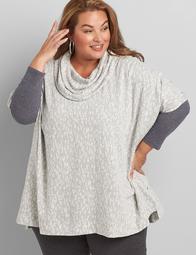 Cowl-Neck Poncho Overpiece