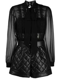 semi-sheer quilted playsuit