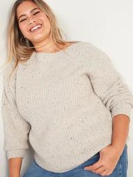 Slouchy Cozy Boat-Neck Plus-Size Sweater