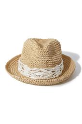 Crochet Trim Fedora Hat