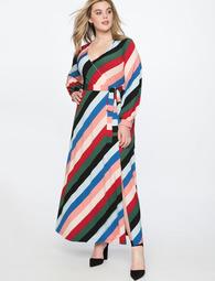 Printed Wrap Maxi Dress