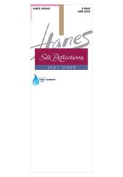 Silk Reflections Knee Highs Sheer Toe 6-Pack