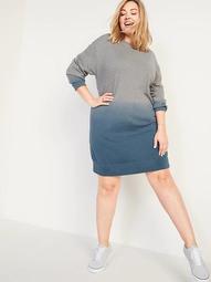 Specially Dyed French Terry Plus-Size Sweatshirt Shift Dress 