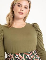 French Terry Puff Sleeve Top