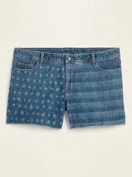 High-Waisted Secret-Slim Pockets Americana Plus-Size Cut-Off Jean Shorts -- 5-inch inseam