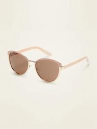 Color-Blocked Metal-Frame Sunglasses for Women