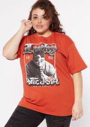 Plus Red Poetic Justice Lucky Graphic Tee