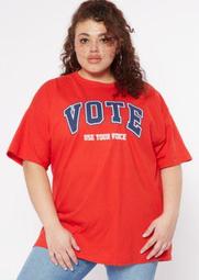 Plus Red Vote Your Voice Graphic Tee