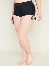 High-Waisted Secret-Slim Plus-Size Side-Tie Swim Shorts -- 1.5-inch inseam