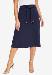Tie-Front A-Line Skirt