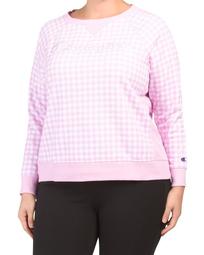 Plus Campus French Terry Crew Neck Pull Over Top