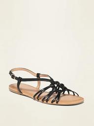 Faux-Leather Strappy Sandals for Women