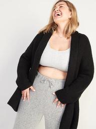 Slouchy Open-Front Plus-Size Sweater 