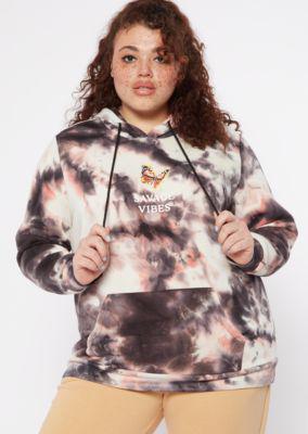 Rue 21 Plus Tie Dye Savage Vibes Butterfly Graphic Hoodie Shop