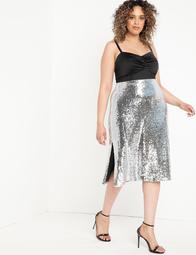 Sequin Skirt with Side Slits