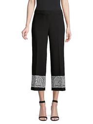 Zeina Embroidery Cropped Trousers