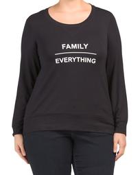 Plus Family Over Everything Knit Crew Neck Top