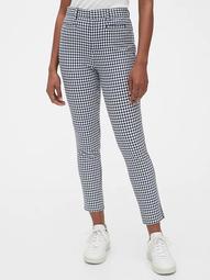 High Rise Gingham Signature Skinny Ankle Pants