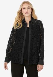Lace Button-Front Tunic