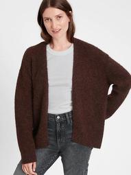 Ribbed Open Cardigan Sweater