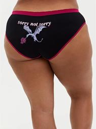 Sorry Not Sorry Dragon Black Seamless Hipster Panty