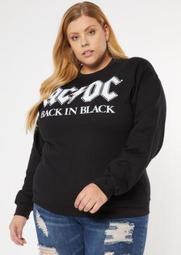 Plus ACDC Back In Black Graphic Sweatshirt