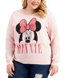 Trendy Plus Size Peeking Minnie Graphic Sweatshirt