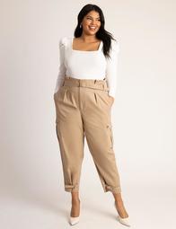 High Waisted Cargo Pant with Ankle Ties
