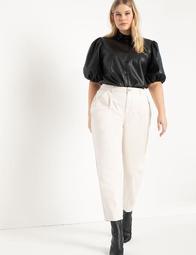 High Waisted Pleat Front Jeans
