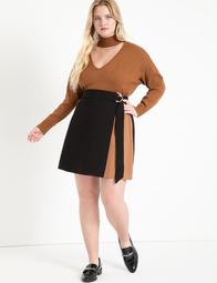 Colorblocked Skirt with Belt