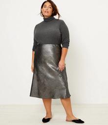 LOFT Plus Shimmer Flowy Midi Skirt