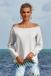 Slouchy Off-The-Shoulder Pullover Sweatshirt