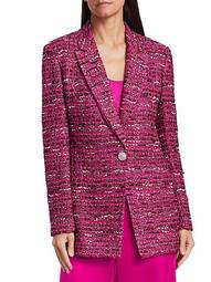 Opulent Textured Tweed Knit Jacket
