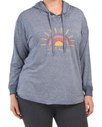 Plus Radiate Kind Hooded Graphic Pullover Top