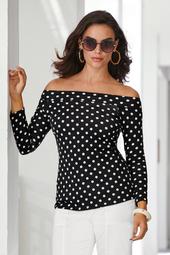 So Easy Dot Off-The-Shoulder Tee