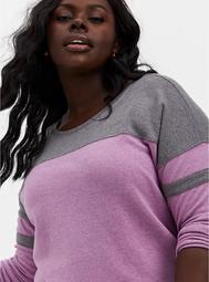 Berry Pink & Heather Grey Fleece Football Sweatshirt