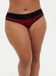 Red Heart Swirls Second Skin Thong Panty