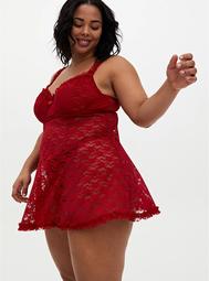 Red Lace Underwire Babydoll