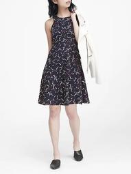 Floral Paneled Fit-and-Flare Dress