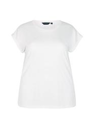 **DP Curve White Organic Cotton Roll Sleeve T-Shirt